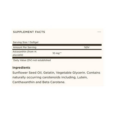 Solgar, Astaxanthin, 10 mg, 30 S Gels Solgar