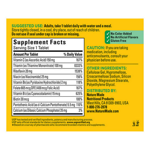 Nature Made, Super B-Complex With Vitamin C, 140 Tabs Nature Made
