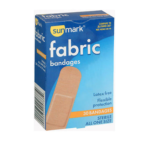 Sunmark, Fabric Bandages All One Size, 30 Count Sunmark
