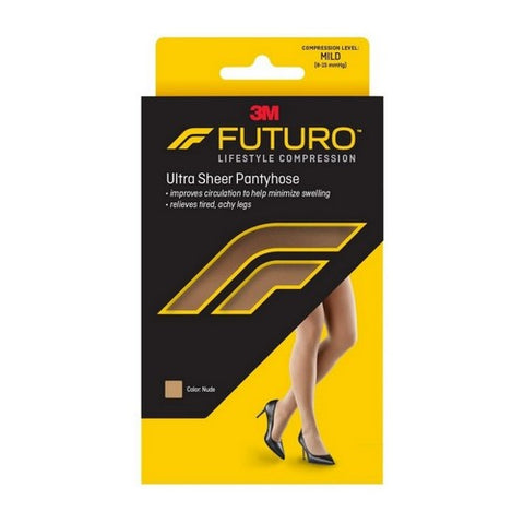 Futuro, Lifestyle Compression Ultra Sheer Pantyhose Mild Small Nude, 1 Pair Futuro