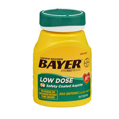Bayer, Low Dose Safety Coated Aspirin Regimen Pain Reliever Tablets, 81 Mg, 300 tabs Bayer