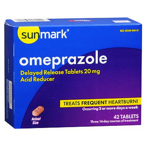 Sunmark, Omeprazole Antacid, 20 mg, 42 Tabs Sunmark