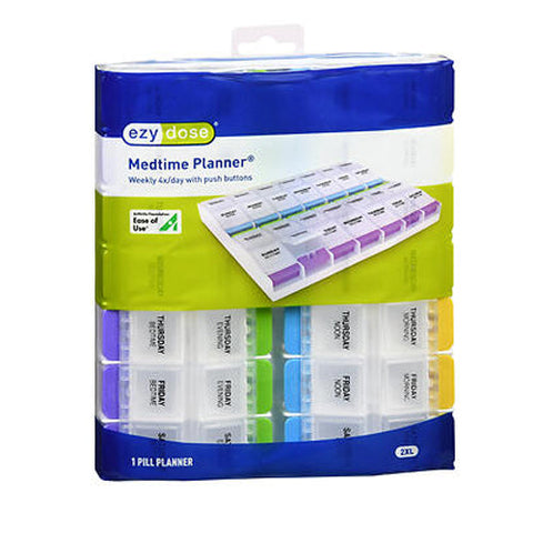 Ezy Dose, Medtime Planner Weekly 4X Day With Push Buttons 2Xl, 1 Each Ezy Dose