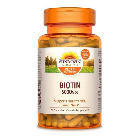 Sundown Naturals, Biotin, 5000 mcg, 60 tabs Sundown Naturals