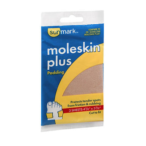 Sunmark, Moleskin Plus Padding, Count of 3 Sunmark