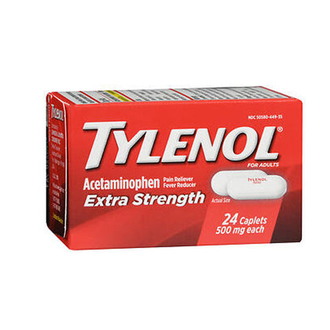 Tylenol, Extra Strength Acetaminophen Caplets, 500 Mg, 24 Tabs Tylenol