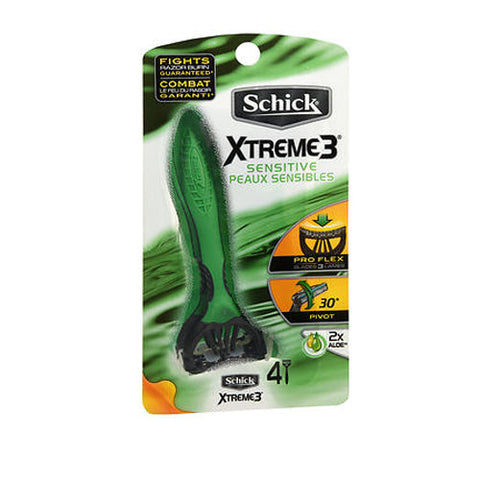Schick, Xtreme3 Sensitive Disposable Razors, 4 each Schick