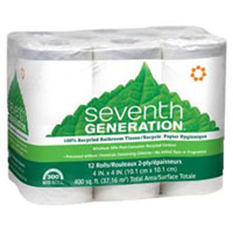 Seventh Generation, Bath Tissue Toilet Paper Chlorine Free 2 Ply Toilet Paper, 4 Count (Case of 12) Seventh Generation