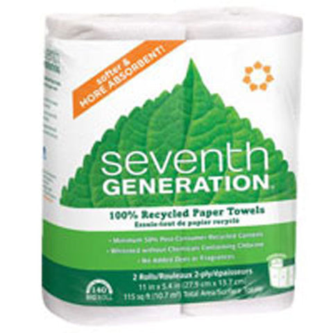 Seventh Generation, Paper Towels Regular Roll, 2 Count(Case Of 12) Seventh Generation