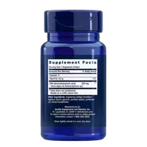 Life Extension, Vegetarian Dha, 30 Softgels Life Extension