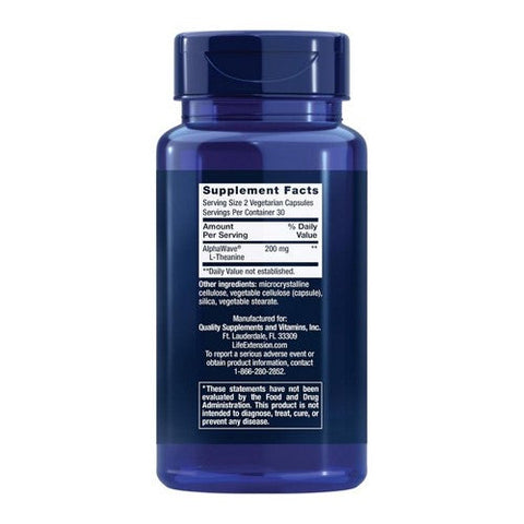 Life Extension, L-Theanine, 100 mg, 60 Vcaps Life Extension