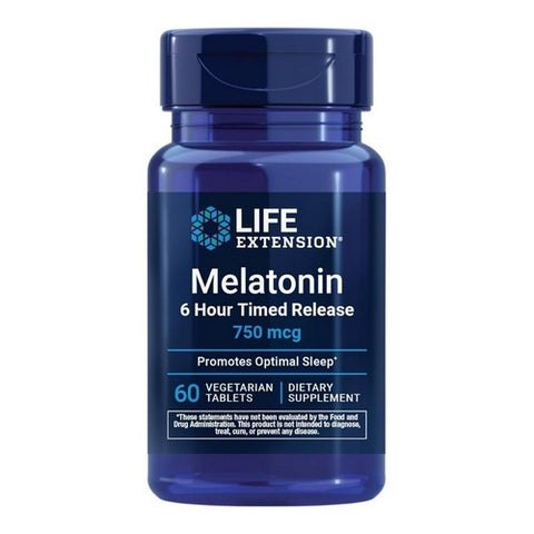 Melatonin 6 Hour Timed Release 60 Veg Caps by Life Extension