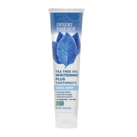 Desert Essence, Tea Tree Oil Whitening Plus Toothpaste Cool Mint, 6.25 Oz Desert Essence