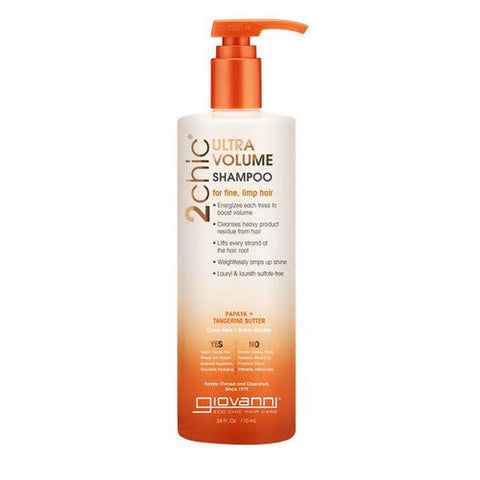 Giovanni Cosmetics, 2chic Ultra Volume Tangerine and Papaya Butter Shampoo, 24 oz Giovanni Cosmetics