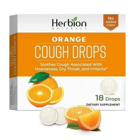 Herbion, All Natural Cough Drops, Orange 18 Lozenges Herbion