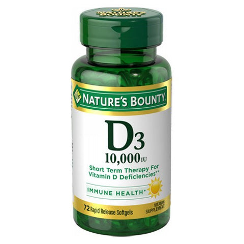 Nature's Bounty, Nature's Bounty D3 Rapid Release Softgels, 10,000 IU, 72 Softgels Nature's Bounty