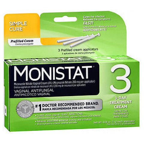 Monistat, 3 Vaginal Antifungal Prefilled Cream Applicators, 3 Count Monistat