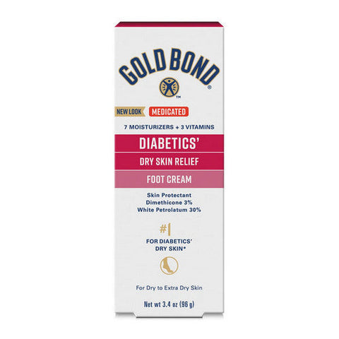 Gold Bond, Diabetics' Medicated Dry Skin Relief Foot Cream, 3.4 Oz Gold Bond