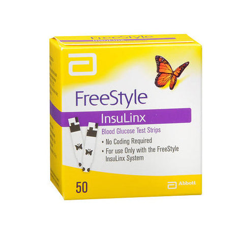 Freestyle, InsuLinx Blood Glucose Test Strips, 50 Each Freestyle
