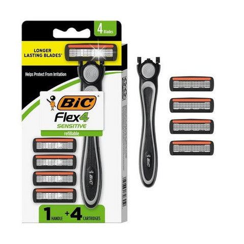 Bic, Flex 4 Sensitive Handle Plus Cartridges, 1 Each Bic