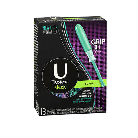 U By Kotex, Sleek Tampons Unscented Super, 18 Each U By Kotex