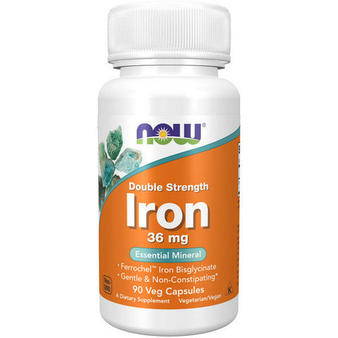 Now Foods, Iron 36 mg Double Strength, 90 Vcaps Now Foods