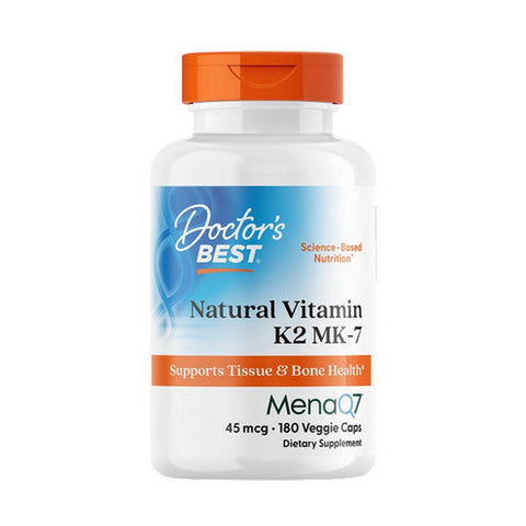 Doctors Best, Natural Vitamin K2 MK-7 with MenaQ7, 45 Mcg, 180 Veggie Caps Doctors Best