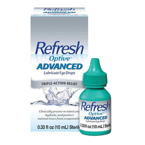 Refresh, Optive Advanced Lubricant Eye Drops, 0.33 Oz Refresh