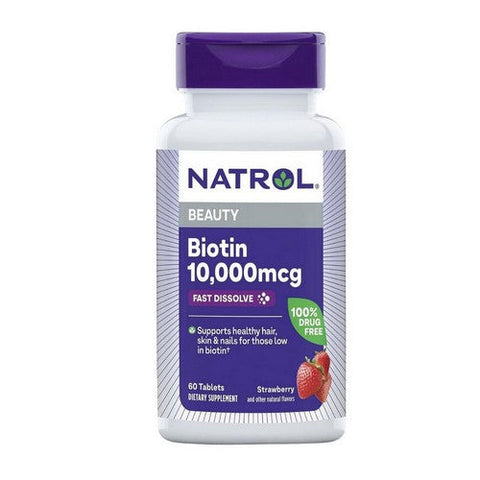 Natrol, Fast Dissolve Biotin, 10,000 Mcg, 60 Tabs Natrol
