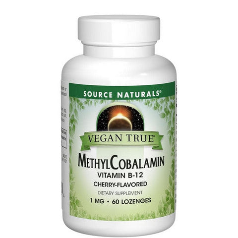 Source Naturals, Vegan True Methylcobalamin Vitamin B-12, 1 mg, Cherry 60 Tabs Source Naturals