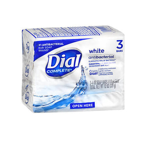 Dial, Refresh And Renew Antibacterial Deodorant Bar Soap White, 3 X 4 Oz bars Dial