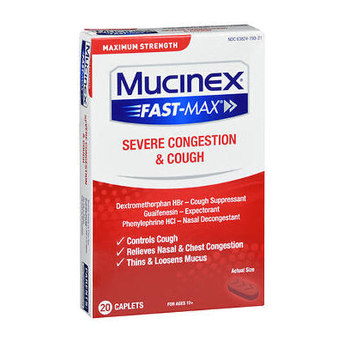 Mucinex, Fast Max Severe Congestion & Cough Caplets, 20 Caplets Mucinex