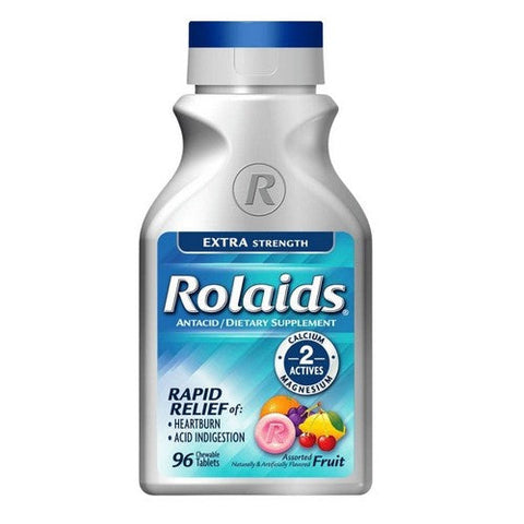 Rolaids, Extra Strength Rapid Relief Assorted Fruit, 96 Chewable Tabs Rolaids