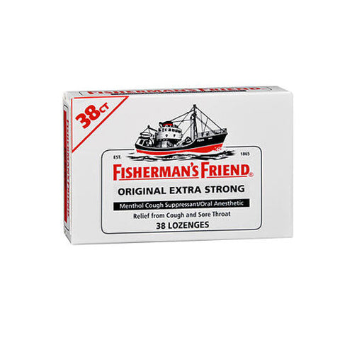 Fisherman's Friend, Menthol Cough Suppressant Oral Anesthetic Lozenges Original Extra Strong, 38 Count Fisherman's Friend