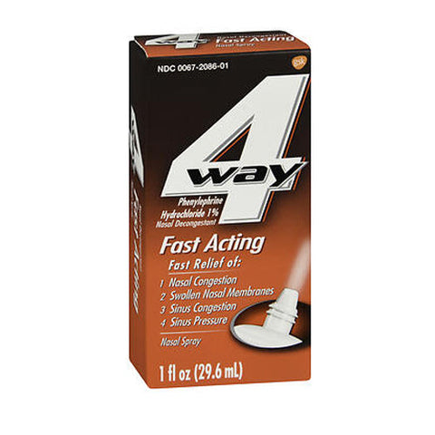 4-Way, Phenylephrine Hydrochloride 1% Nasal Decongestant Spray Fast Acting, 1 Oz 4-Way