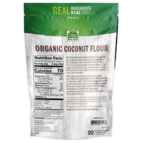 Now Foods, Organic Coconut Flour, 16 oz Now Foods