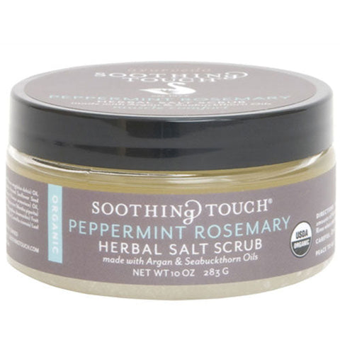 Soothing Touch, Organic Herbal Salt Scrub Peppermint Rosemary, 10 Oz Soothing Touch