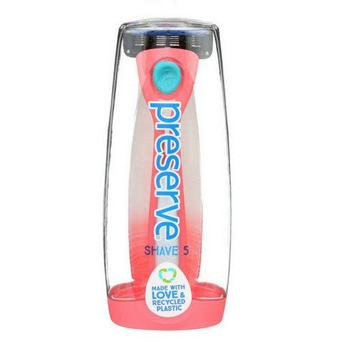 Preserve, Razor Shave 5 System for Women Pink Mint Yellow, 1 Count Preserve