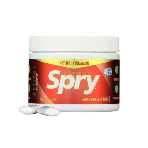 Xlear Inc, Spry Dental Defense Sugar Free Gum With Xylitol Natural Cinnamon, 100 Pieces Xlear Inc