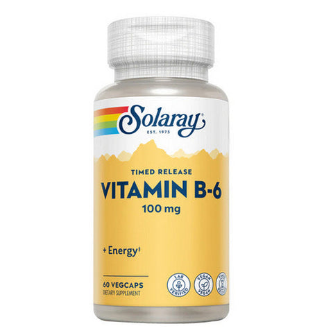 Solaray, Vitamin B-6, 100 mg, 60 Caps Solaray