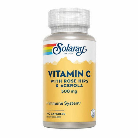 Solaray, Vitamin C With Rose Hips & Acerola, 500 mg, 100 Caps Solaray