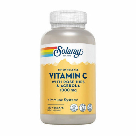 Solaray, Timed Release Vitamin C With Rose Hips And Acerola, 1000 Mg, 250 Veg Caps Solaray