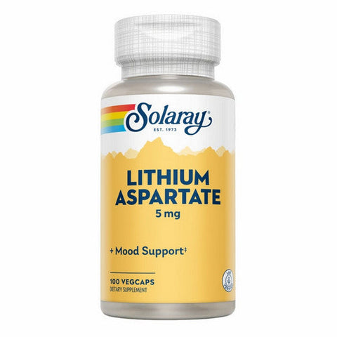 Solaray, Lithium Aspartate, 5 Mg, 100 Veg Caps Solaray
