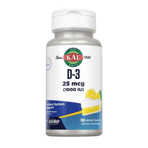 Kal, D-3 ActivMelt, 1,000 IU, 100 Tabs Kal