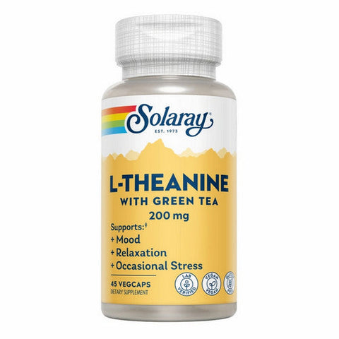 Solaray, L-Theanine With Green Tea, 200 Mg, 45 Veg Caps