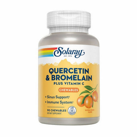 Solaray, Quercetin And Bromelain Plus Vitamin C Chewables Natural Orange, 90 Count Solaray