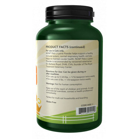 Now Foods, L-Lysine For Cats Powder, 8 oz Now Foods
