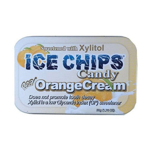 Ice Chips Candy, Hand Crafted Candy Tin Orange Cream, Orange Cream 1.76 oz Ice Chips Candy