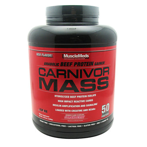 Muscle Meds, Carnivor Mass, Strawberry 6 lbs Muscle Meds