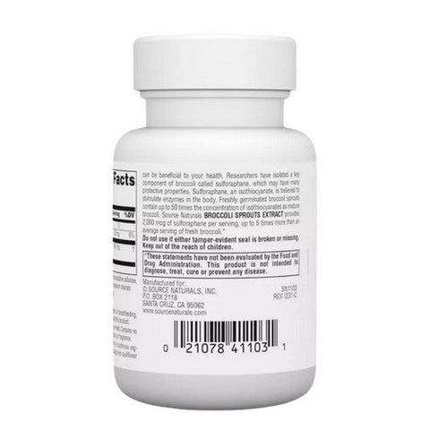 Source Naturals, Broccoli Sprouts Extract, 250 Mg, 30 Tabs Source Naturals